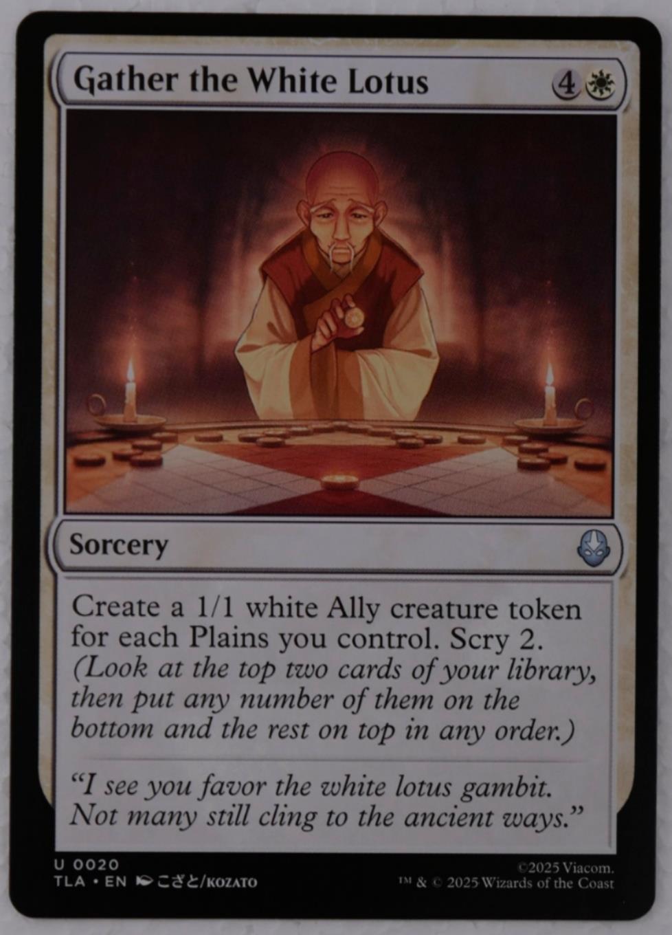 Gather the White Lotus regular MTG sorcery card from Avatar The Last Airbender