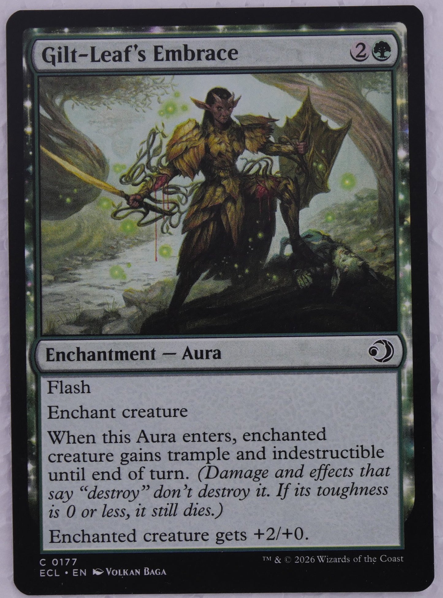 Gilt-Leaf’s Embrace Lowryn: Eclipsed 0177 MTG green Aura card DM Vault Co