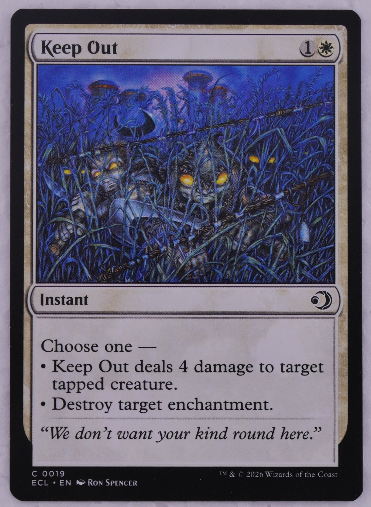 Keep Out ECL 0019 MTG instant card, regular finish non-foil, removal spell — DM Vault Co