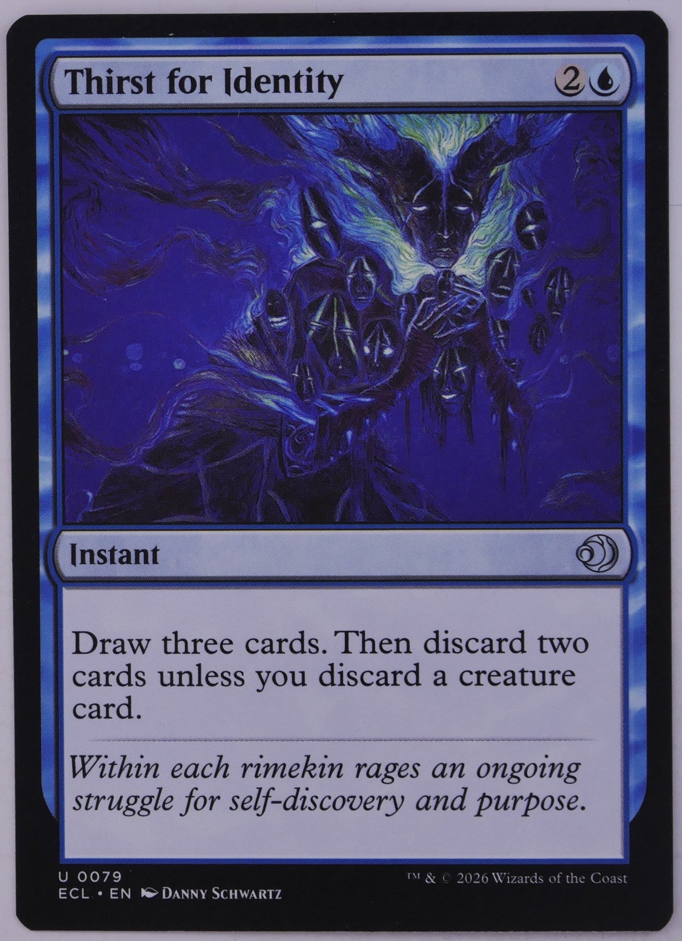 Thirst for Identity ECL 0079 Magic the Gathering blue instant card.