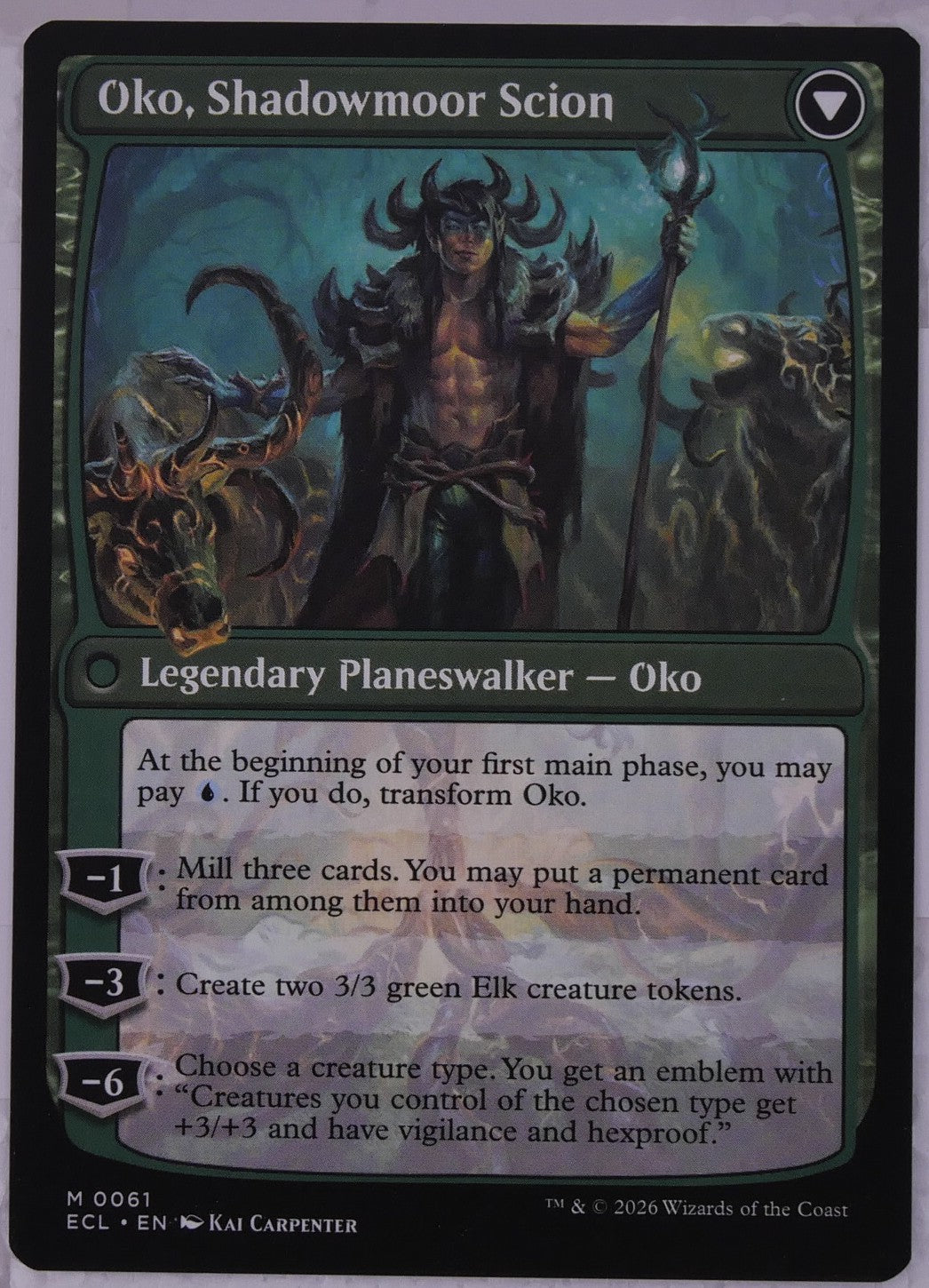 Oko, Lorwyn Liege // Shadowmoor Scion MTG Tribal Elk Tokens DFC
