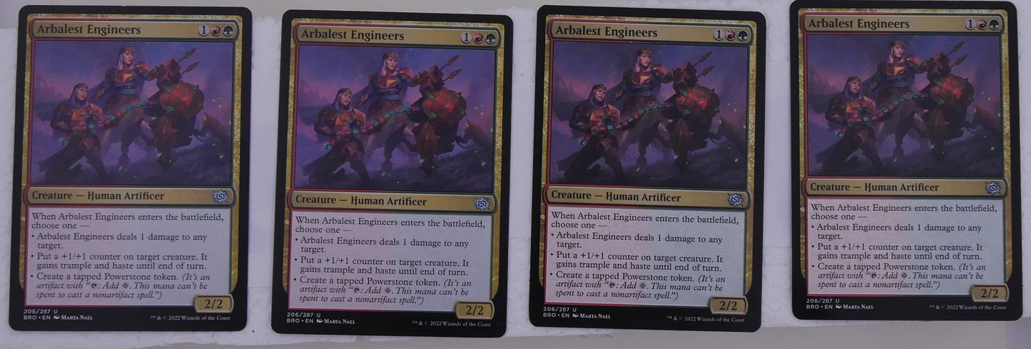 Arbalest Engineers x4 regular finish from The Brothers War BRO 206 MTG card lot by DM Vault Co