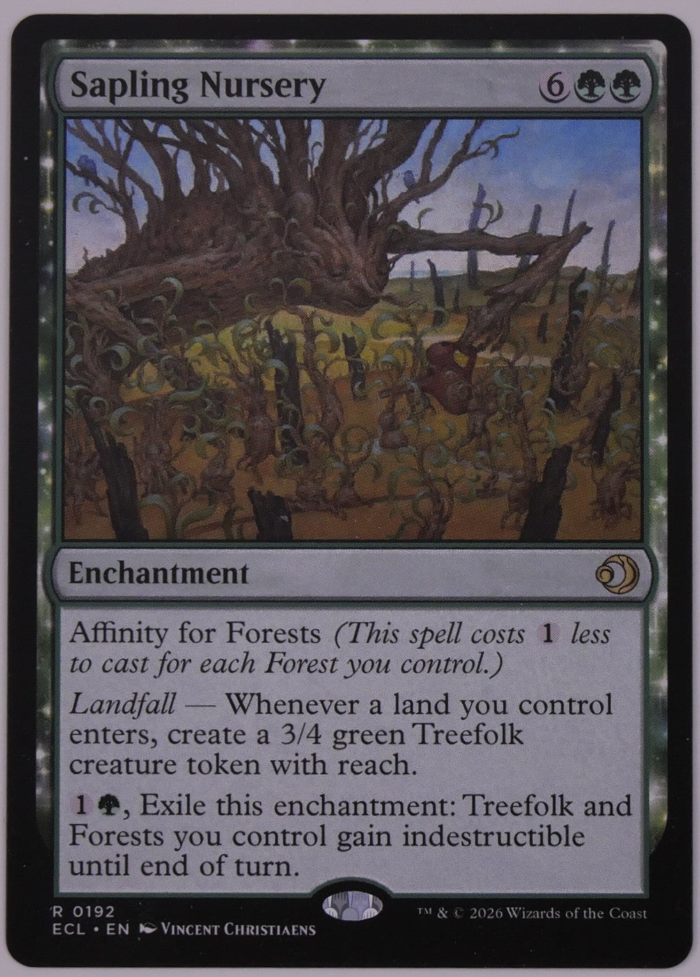 Sapling Nursery regular finish from ECL 0192 MTG landfall Treefolk enchantment by DM Vault Co