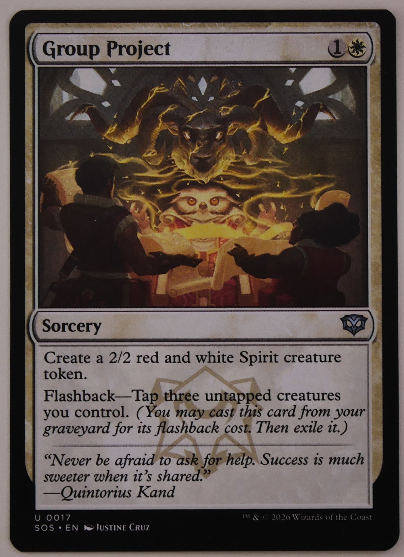 Group Project MTG SOS 0017 sorcery token Spirit flashback ability