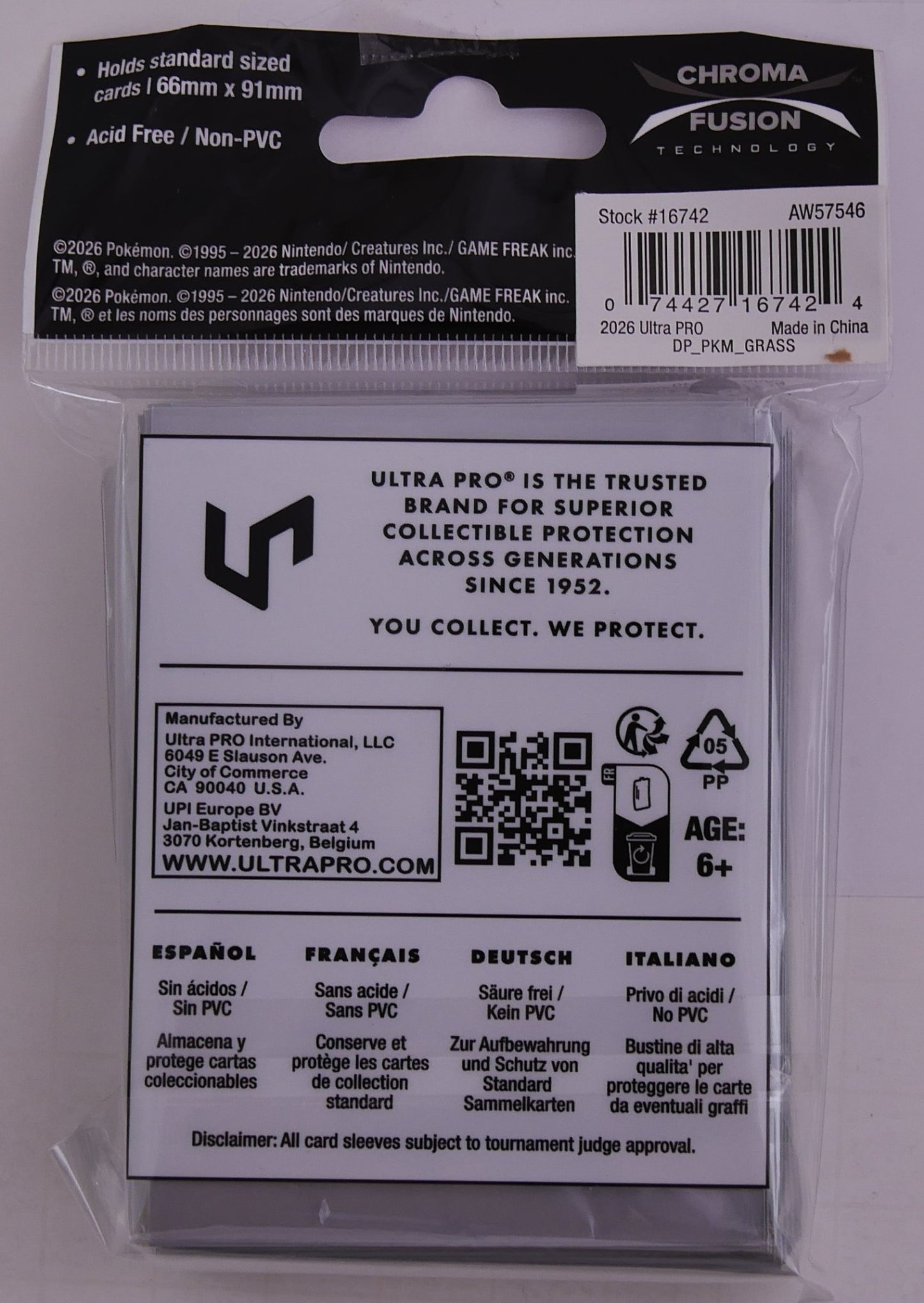 Pokemon Grass Energy Deck Protector Sleeves 65ct Ultra Pro Standard