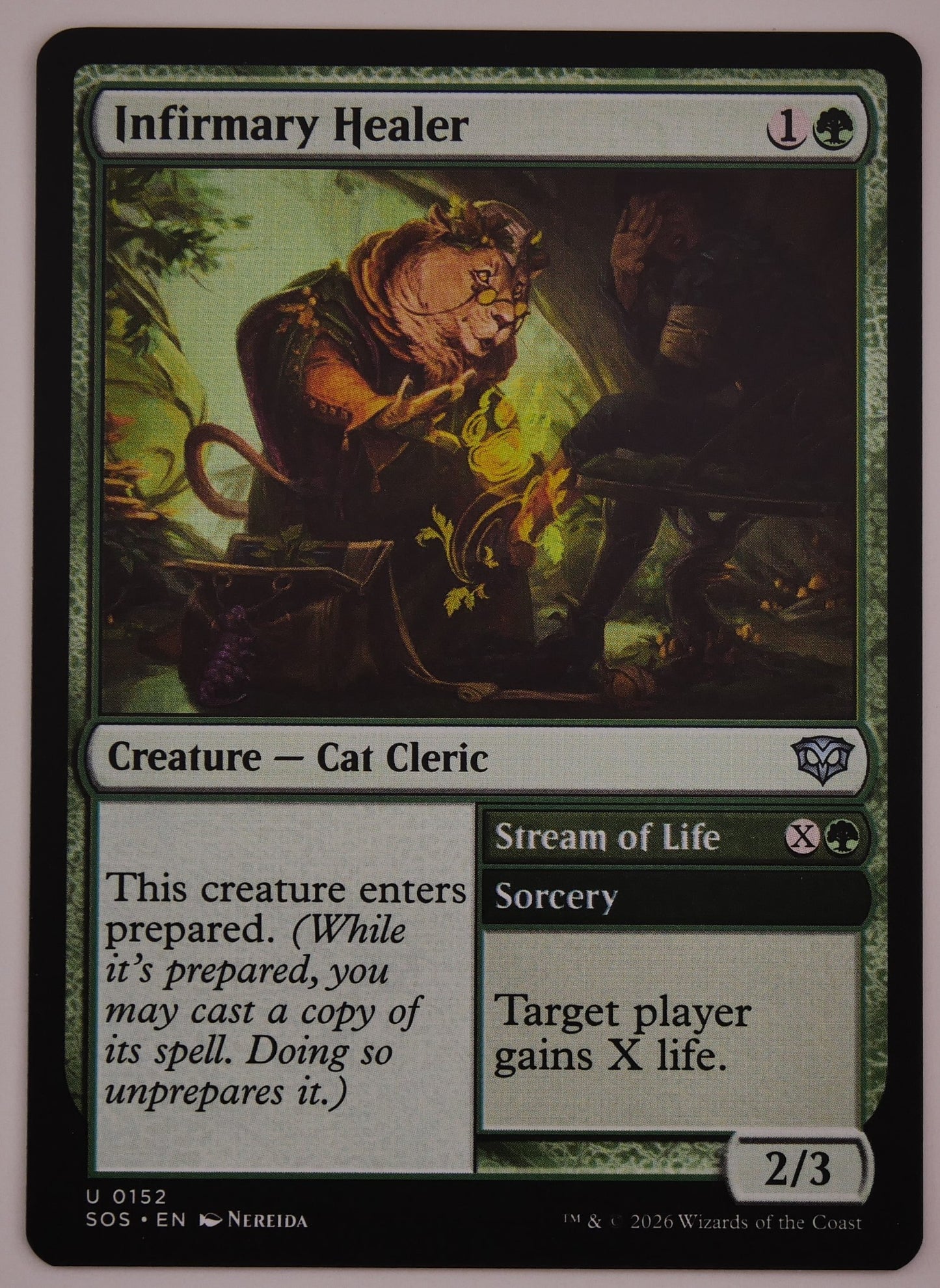 Infirmary Healer Stream of Life SOS 152 regular finish MTG card from DM Vault Co