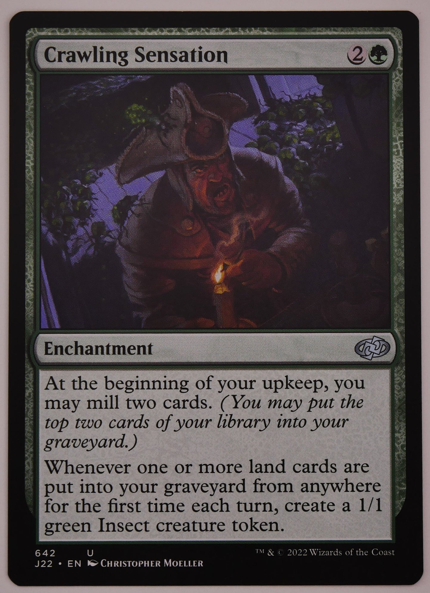 Crawling Sensation J22 642 regular finish MTG self mill token enchantment card from DM Vault Co