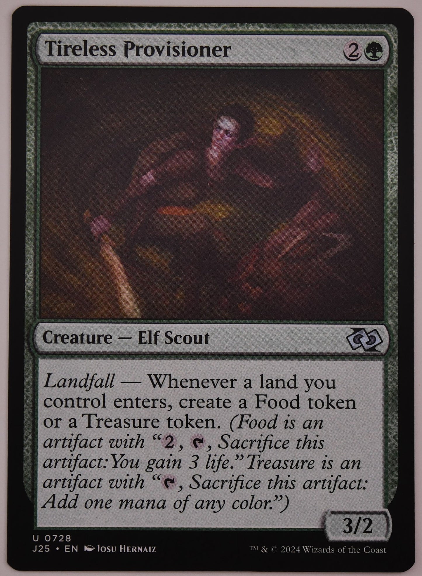 Tireless Provisioner J25 728 MTG Elf Scout landfall creature card