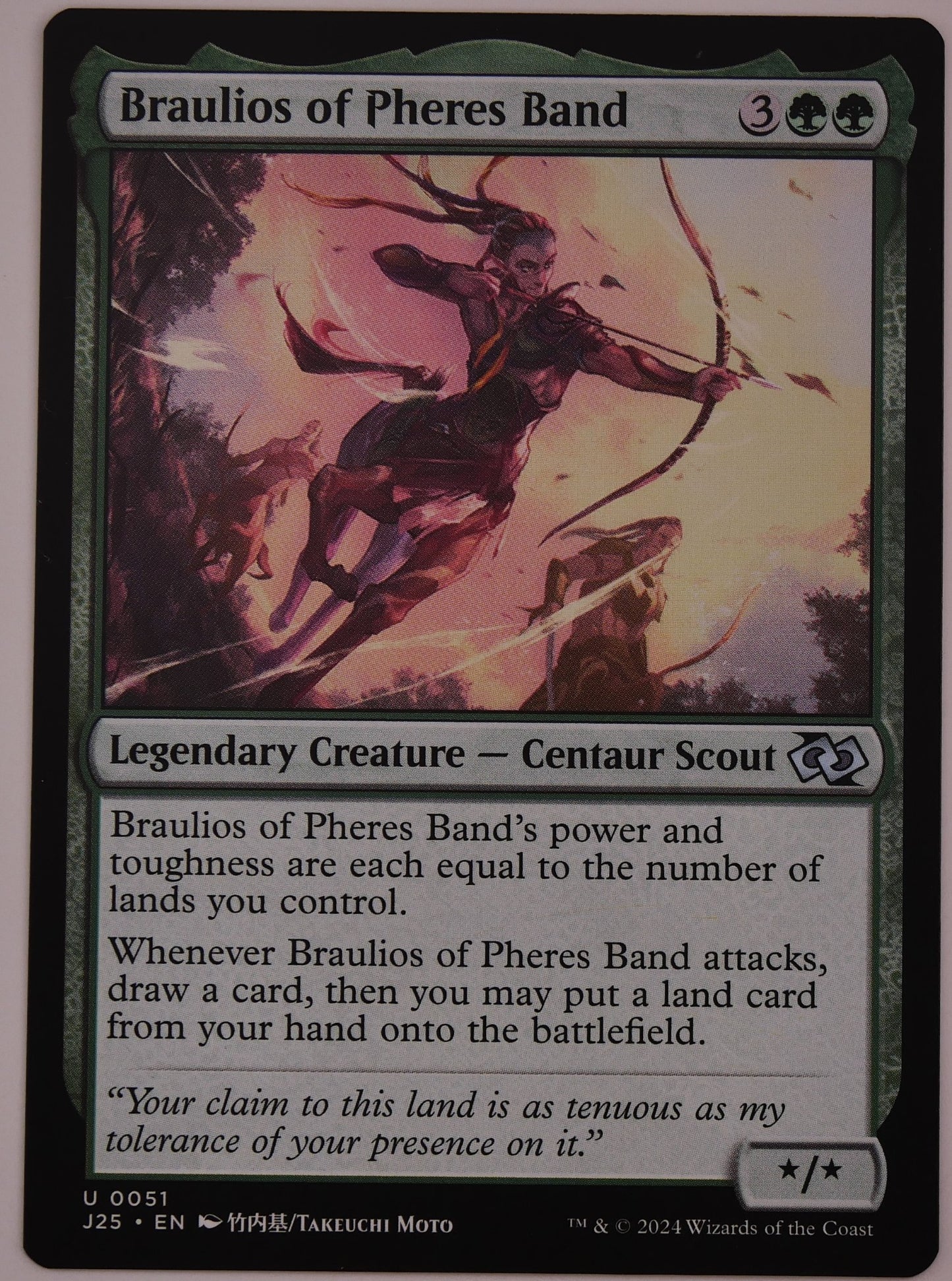 Braulios of Pheres Band J25 0051 MTG legendary Centaur Scout card regular finish