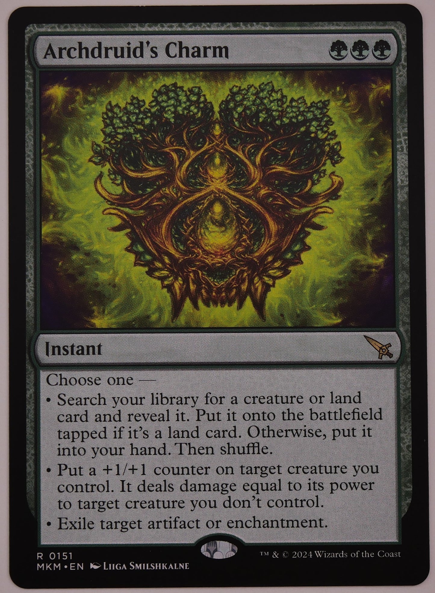 Archdruid's Charm MKM 151 regular finish MTG rare instant card