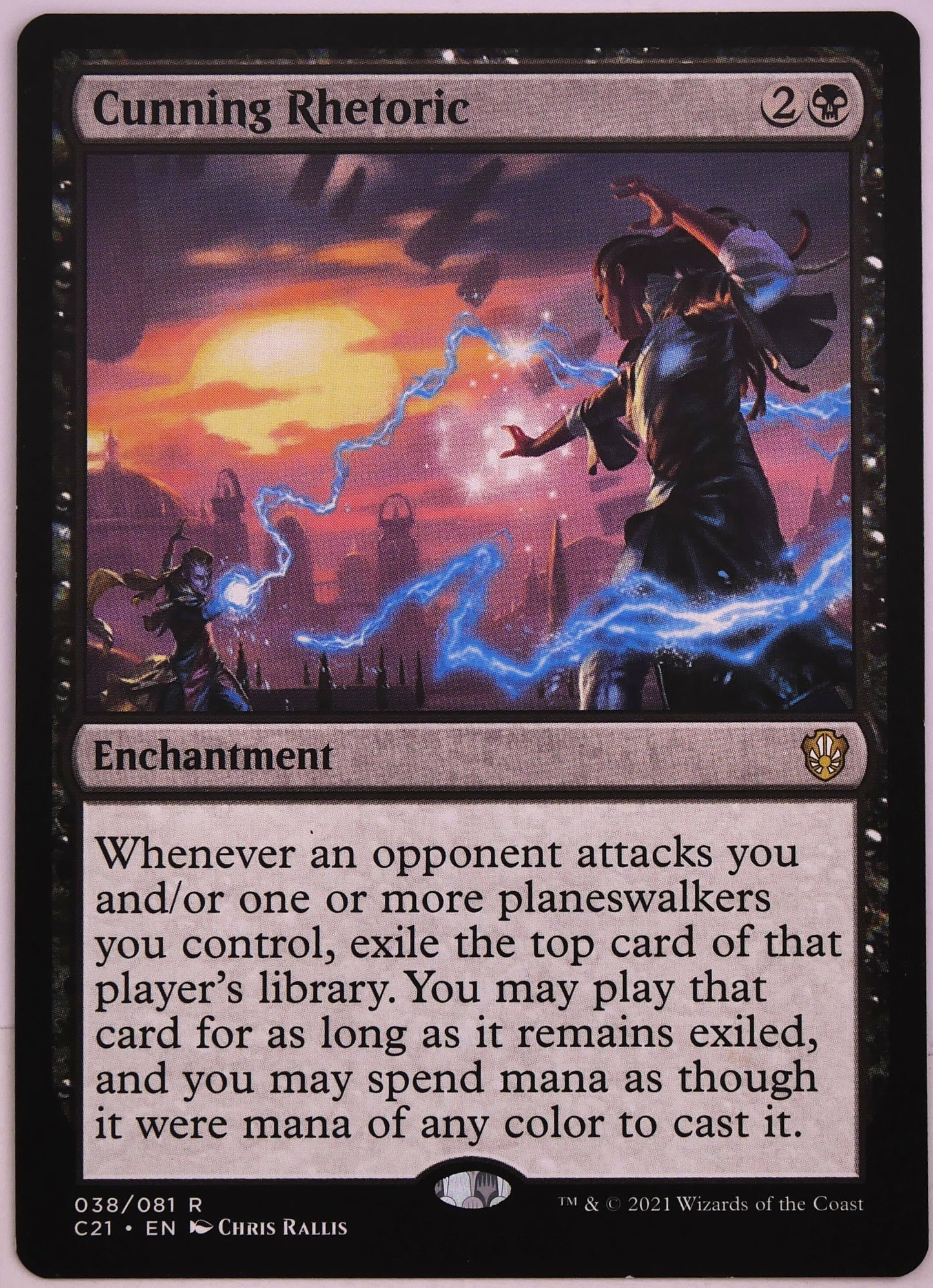 Cunning Rhetoric C21 38 regular finish MTG Politics card from DM Vault Co.