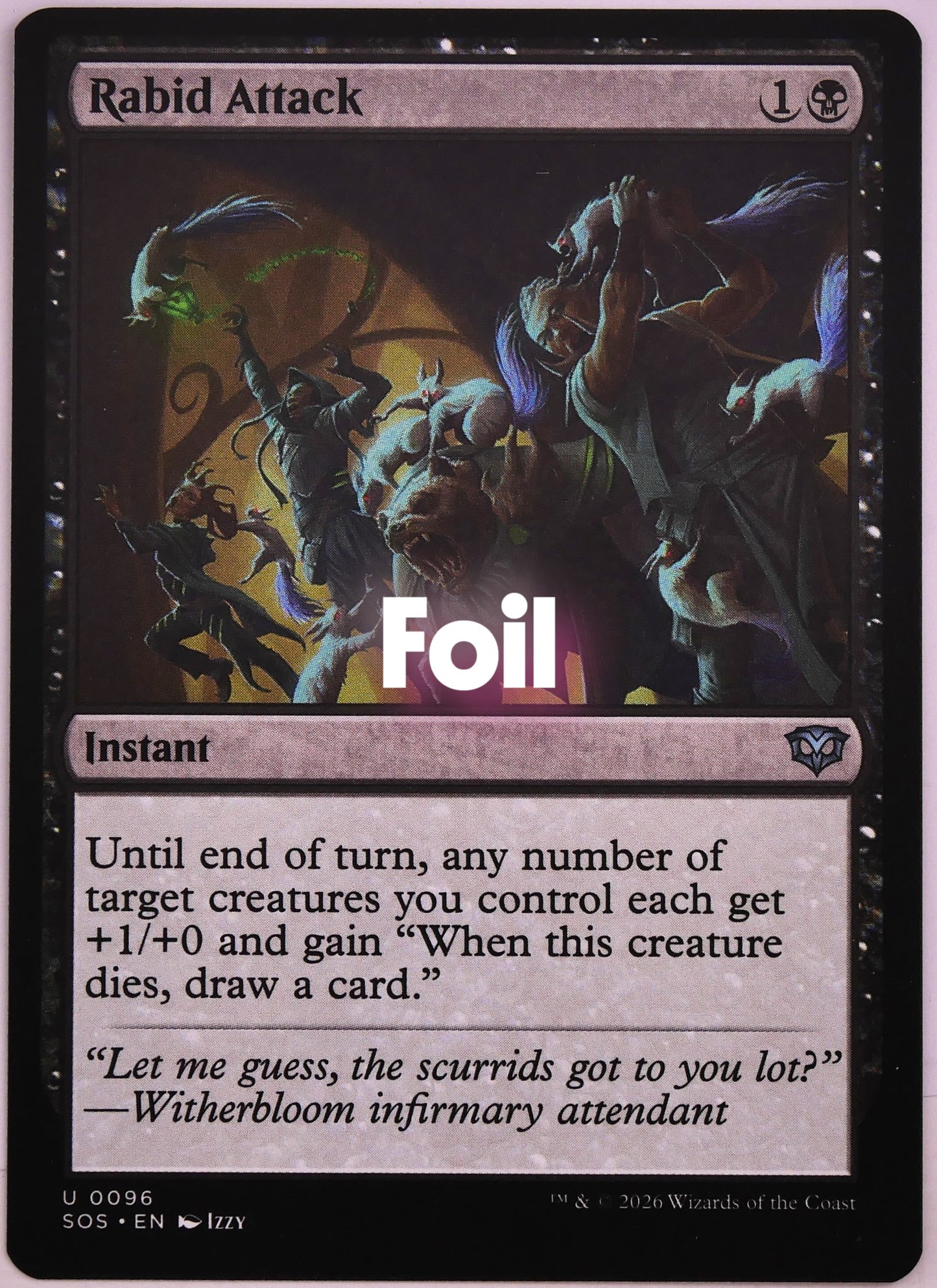 Rabid Attack SOS 96 Foil MTG card draw instant from Secrets of Strixhaven Mystical Archive | DM Vault Co