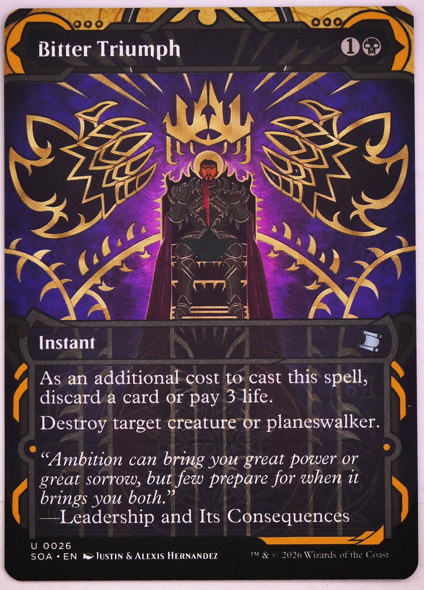 Bitter Triumph SOA 26 MTG instant removal spell from Sins of the Archon that destroys creatures or planeswalkers | DM Vault Co