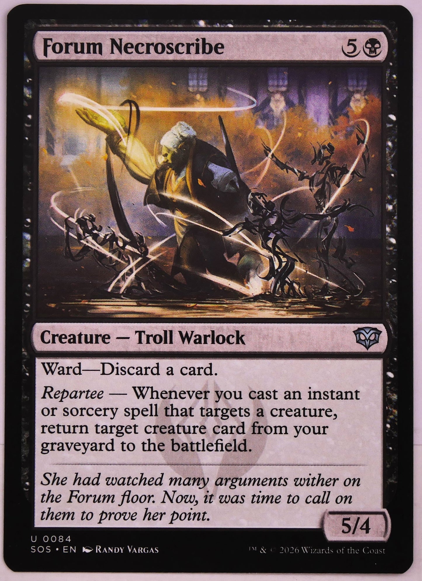Forum Necroscribe SOS 84 MTG Troll Warlock reanimator card from Sins of the Archon | DM Vault Co