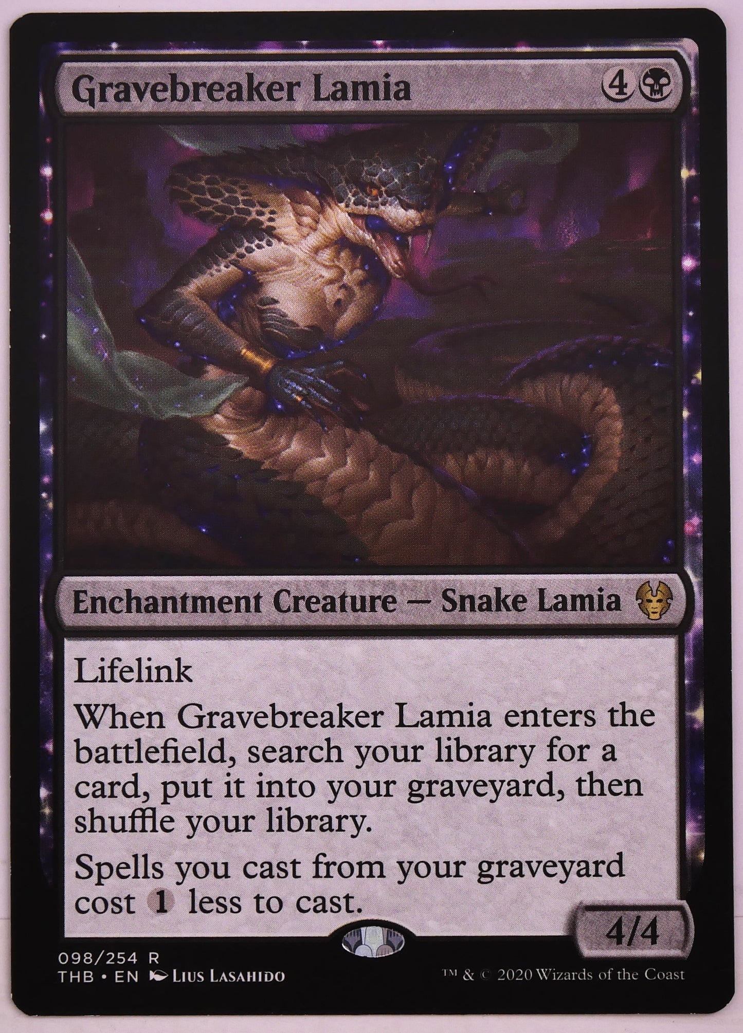 Gravebreaker Lamia THB 98 MTG Snake Lamia from Theros Beyond Death featuring reanimator and tutor synergies | DM Vault Co