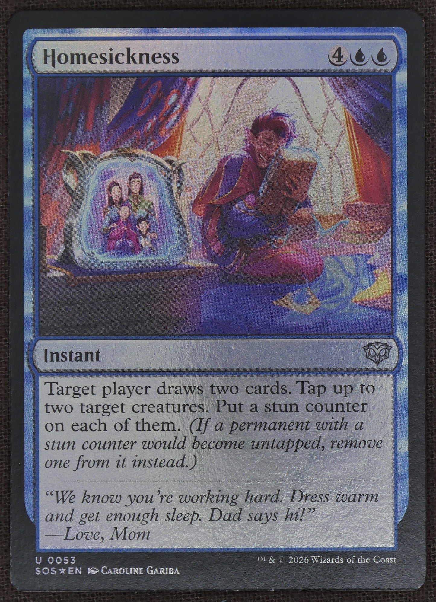 Homesickness SOS #53 Foil from Sages of Strixhaven.