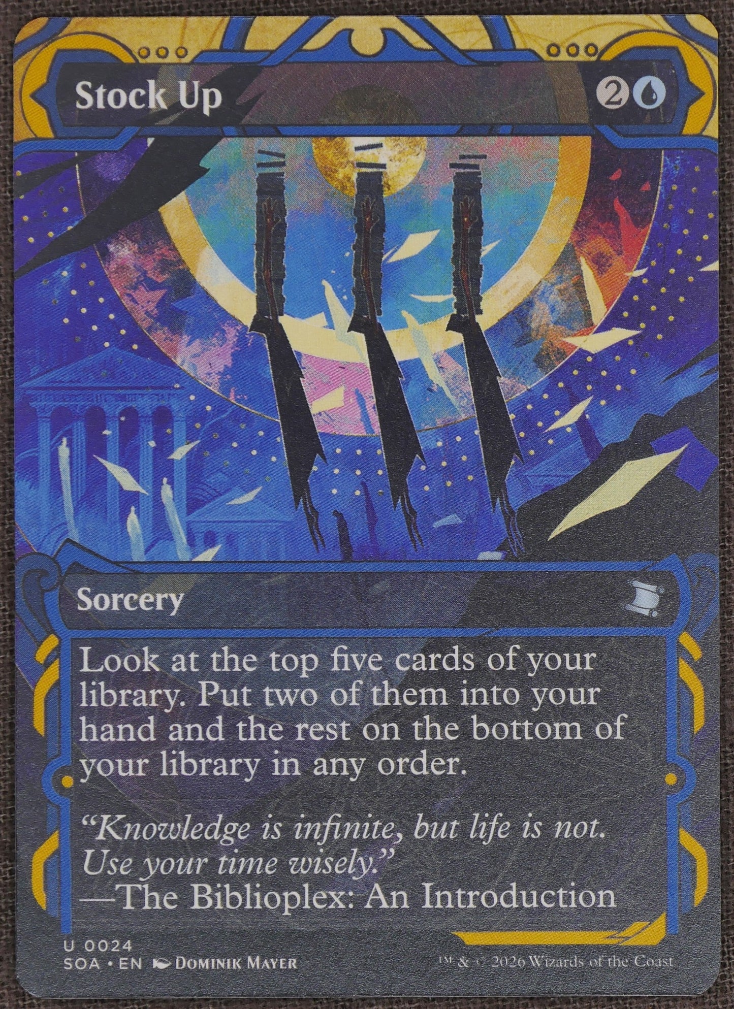 Stock Up #24 extended art regular finish from Strixhaven: School of Mages.