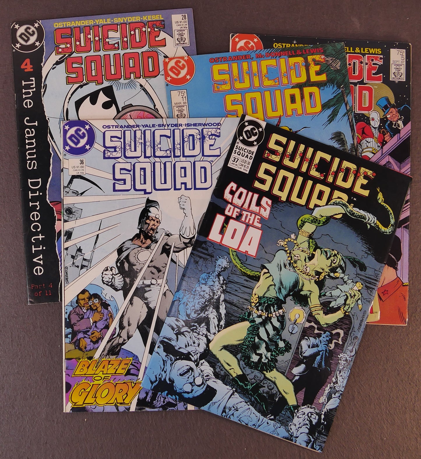 Suicide Squad #5 #11 #28 #36 #37 John Ostrander DC Comic Lot 1987-1990