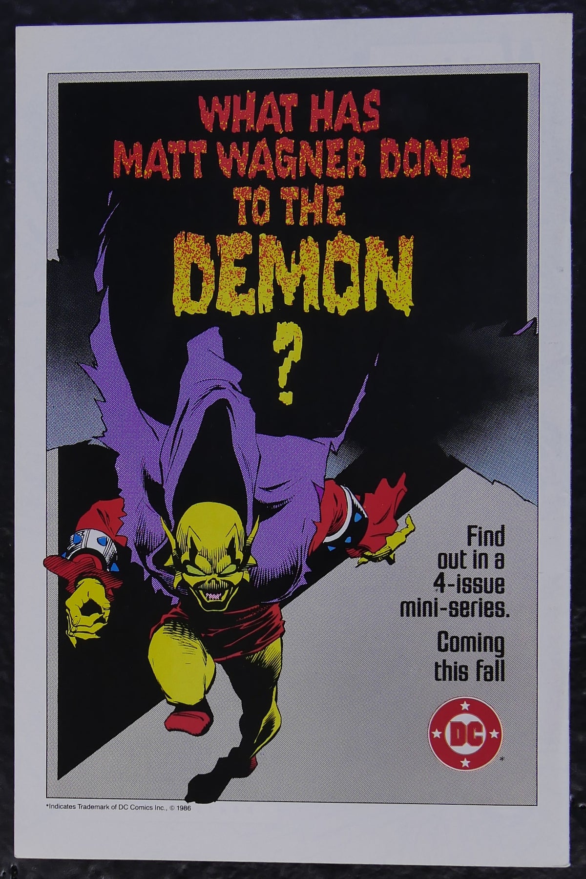The Question #1 Bill Sienkiewicz Cover DC 1987