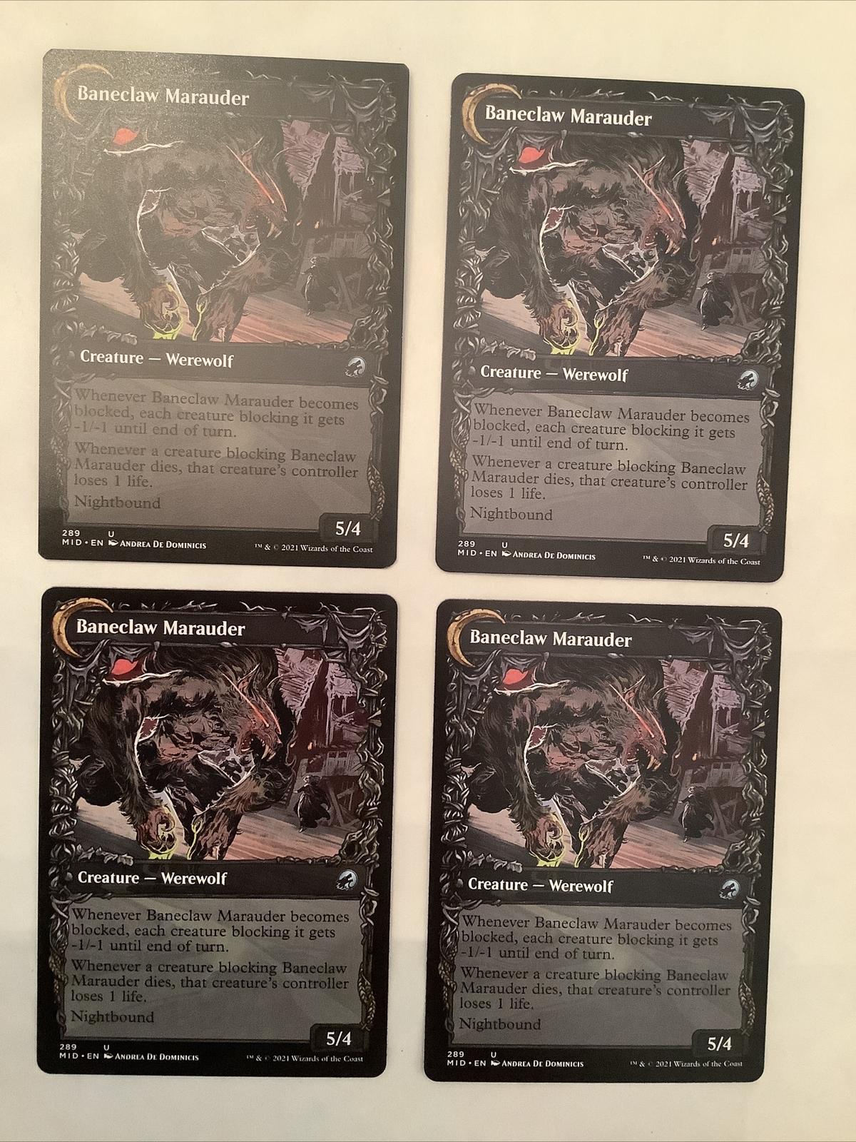 Baneblade Scoundrel // Baneclaw Marauder x4 MID DFC MTG Werewolves