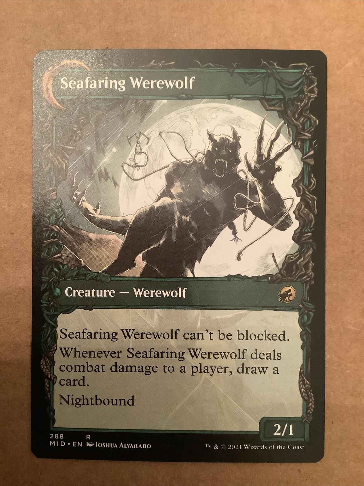 Suspicious Stowaway Seafaring Werewolf | MID MTG Showcase Rare
