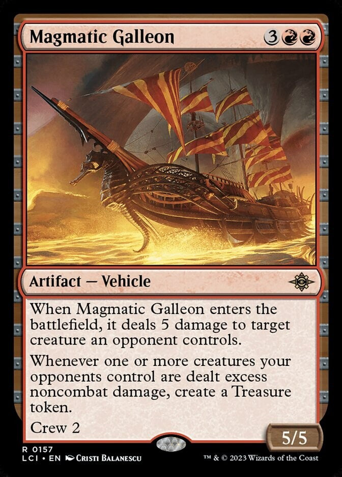 Magmatic Galleon artifact vehicle Magic the Gathering card LCI 0157