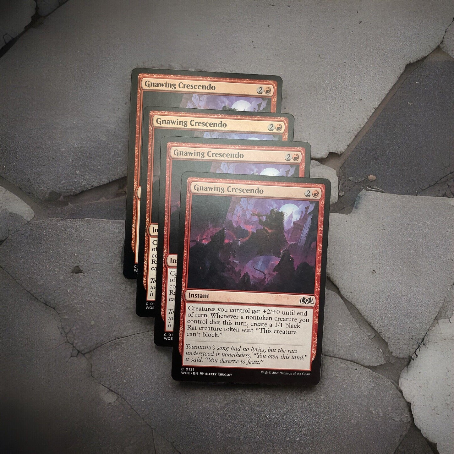 MTG WOE: X4 Gnawing Crescendo (Instant) Regular Common 0131 Wilds Of Eldraine