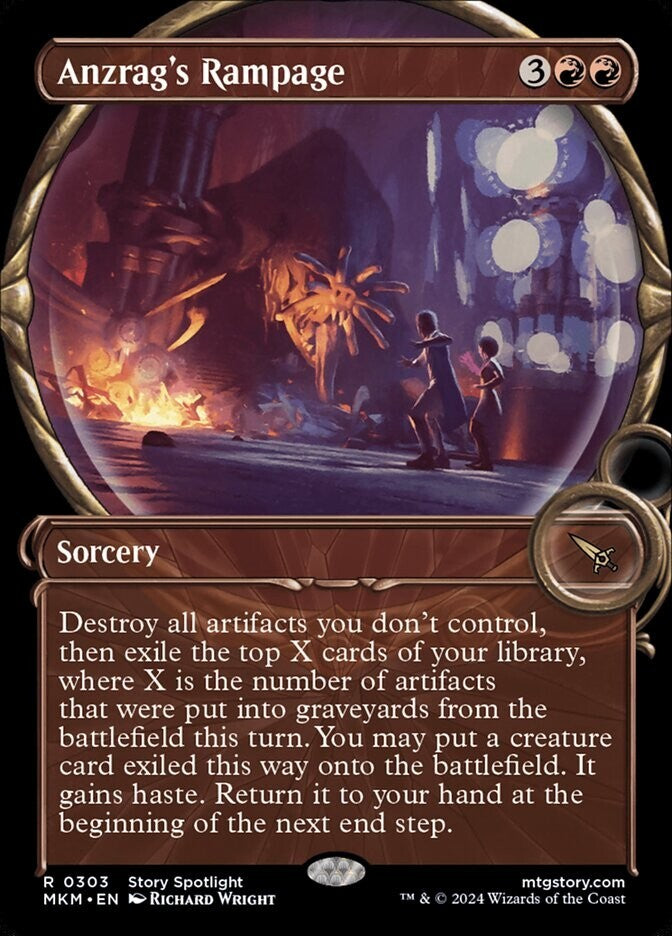Anzrag's Rampage Magic the Gathering Murders at Karlov Manor Extended Art foil rare sorcery 0303