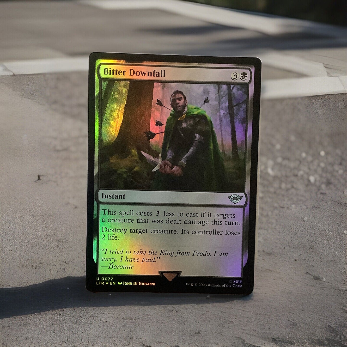 Bitter Downfall foil MTG LTR 077 instant removal spell