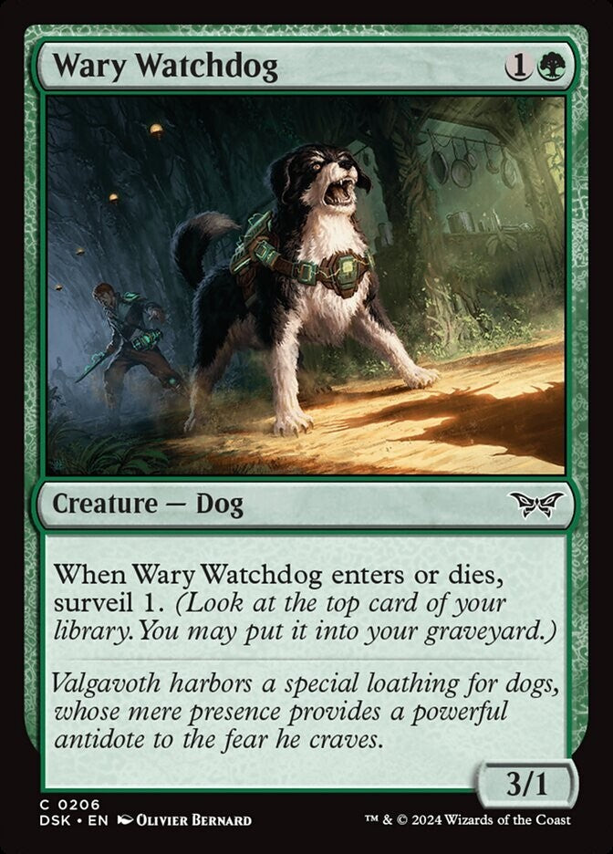 MTG DSK: Wary Watchdog (Creature Dog) 0206 Duskmourn: House of Horror Regular