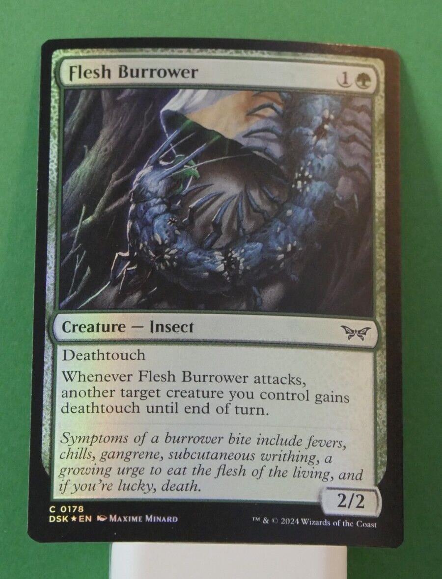 MTG DSK: Flesh Burrower (Creature Insect) 178 Duskmourn: House of Horror Foil