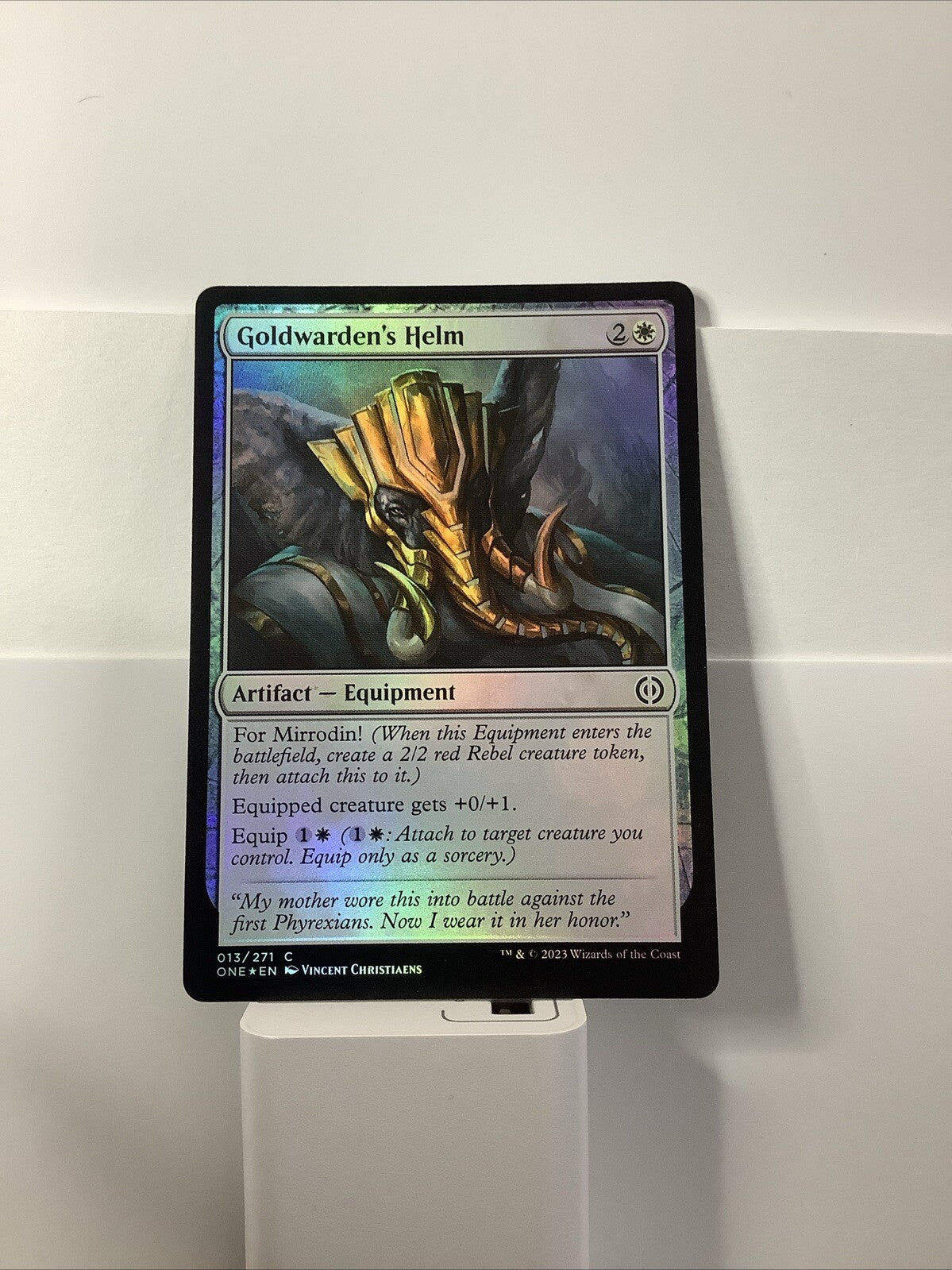 Goldwarden's Helm Foil ONE 013 Phyrexia All Will Be One MTG Equipment card