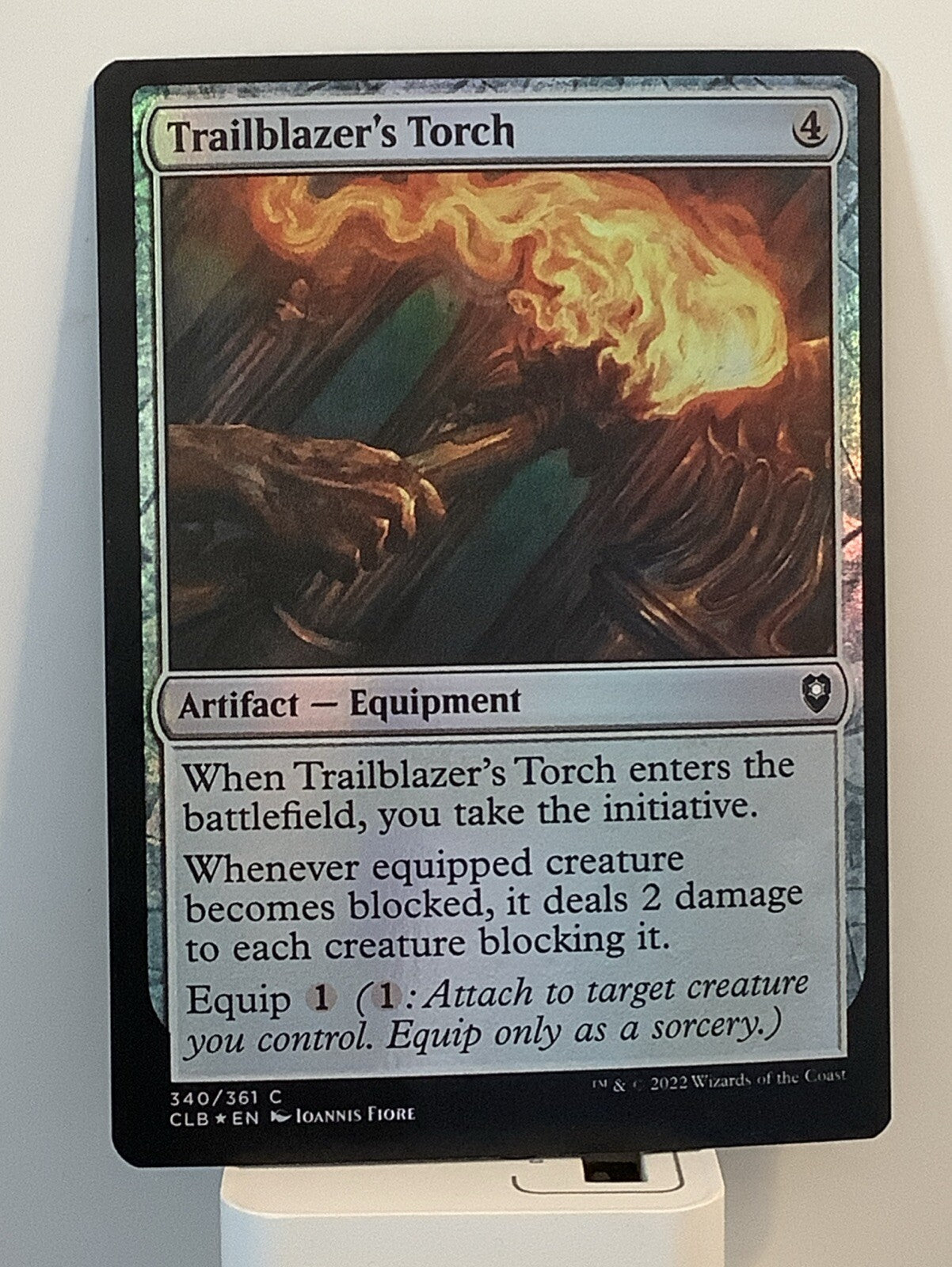 Trailblazer's Torch CLB 340 Magic the Gathering foil artifact equipment card.