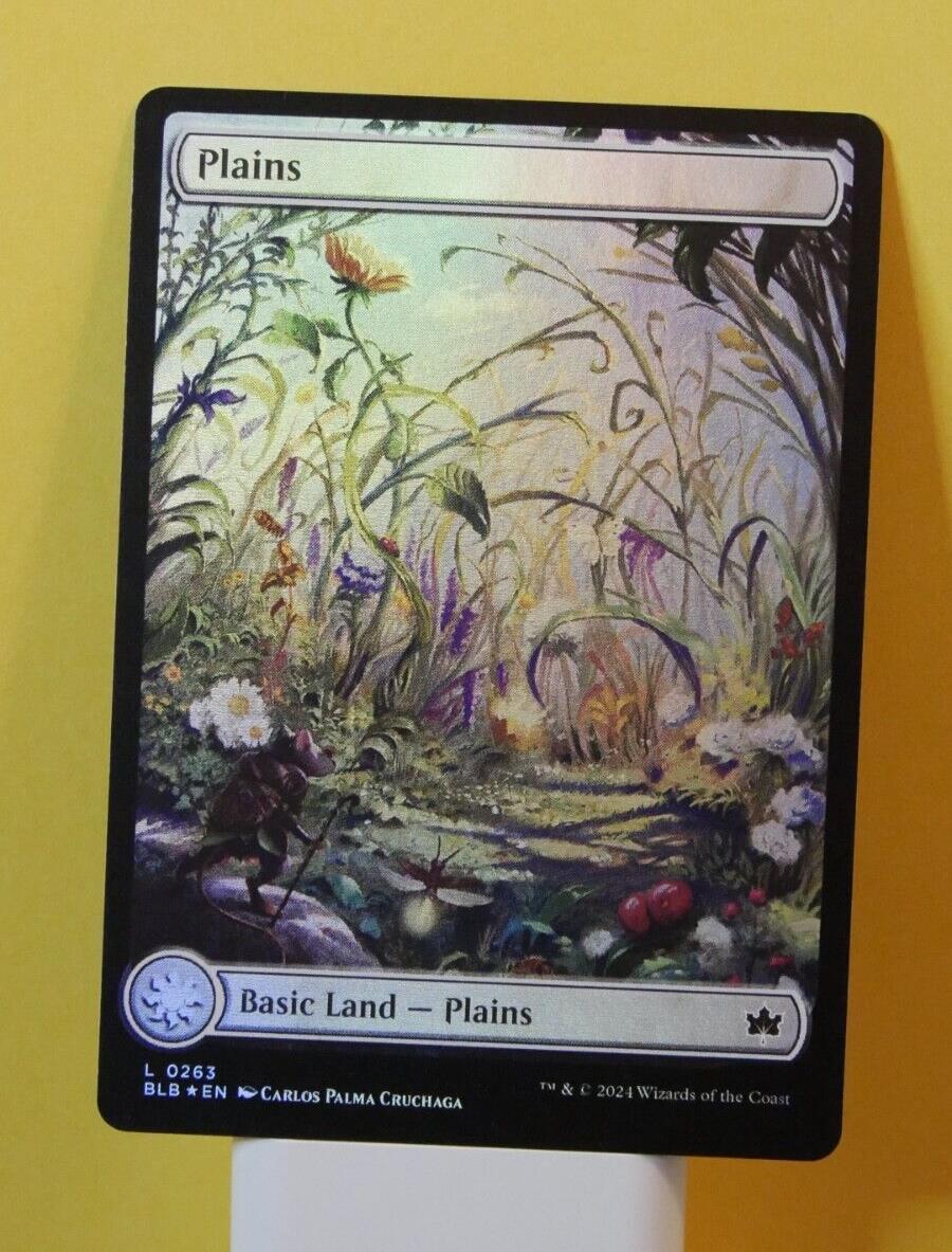 Plains BLB 263 Magic the Gathering foil basic land card from Bloomburrow.