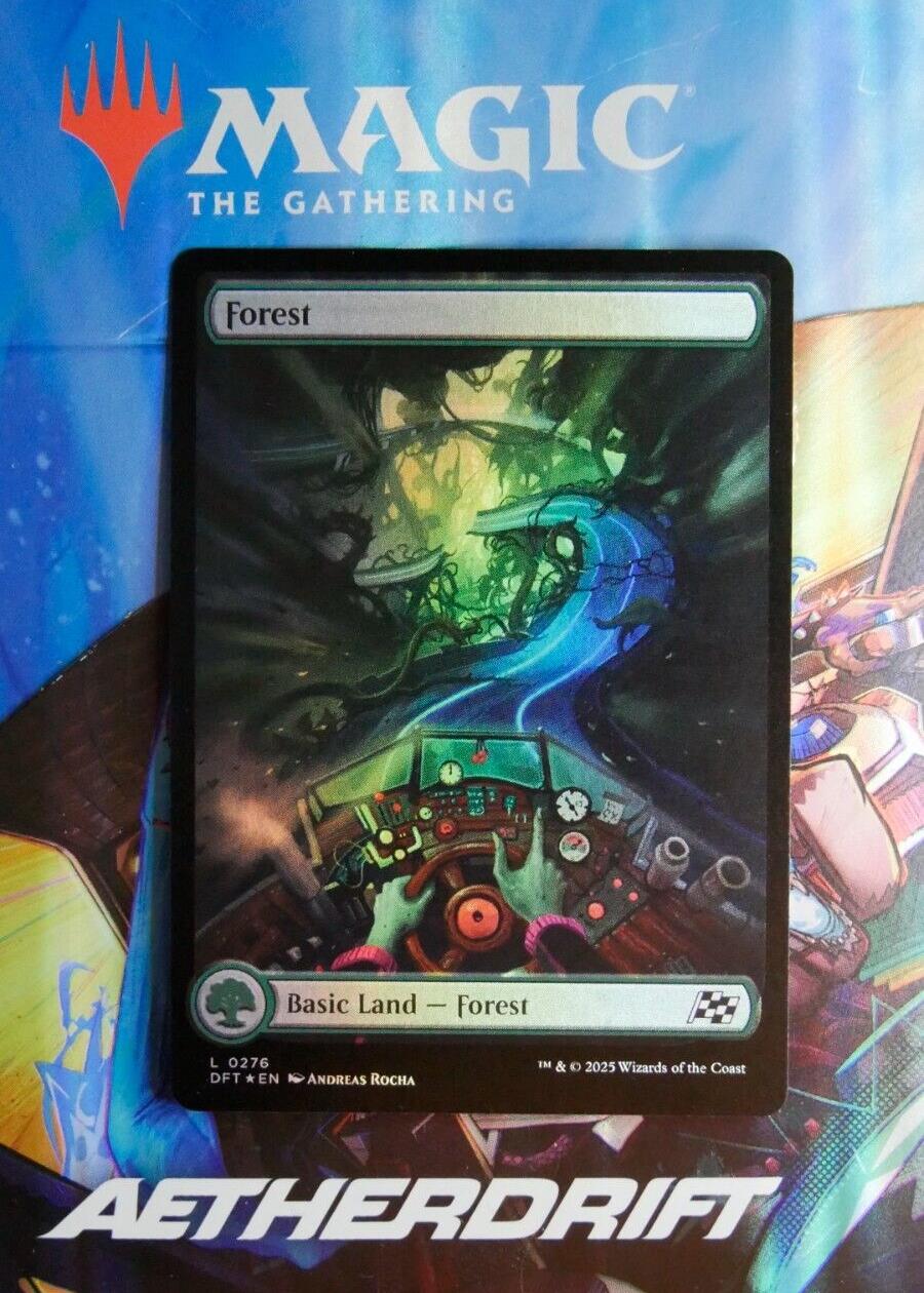 MTG DFT: Aetherdrift Forest (Basic Land) Extended Art Foil 0276