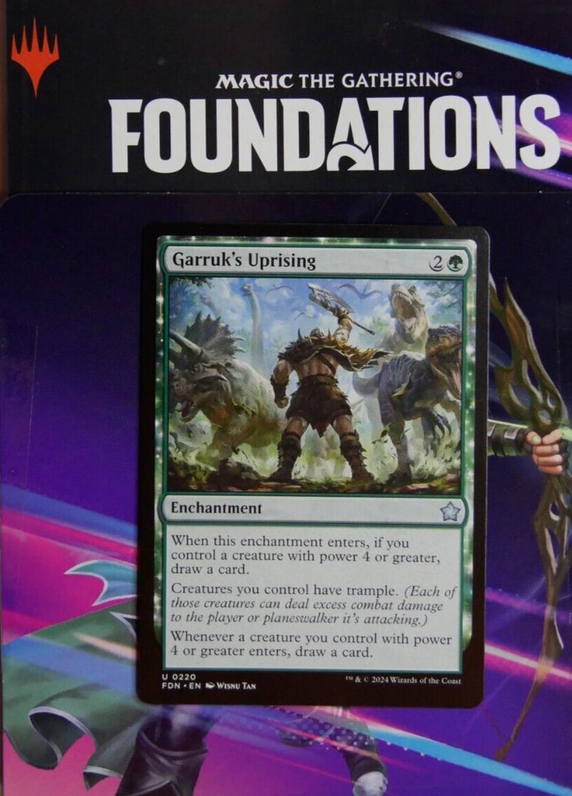 Garruk’s Uprising FDN 020 MTG trample enchantment card by DM Vault Co