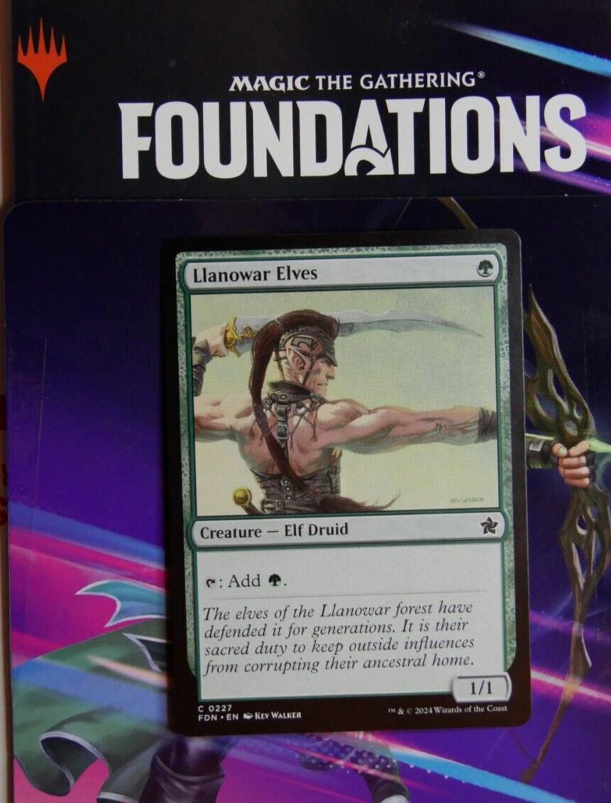 Llanowar Elves FDN 0227 regular finish Magic the Gathering Elf Druid ramp creature card.
