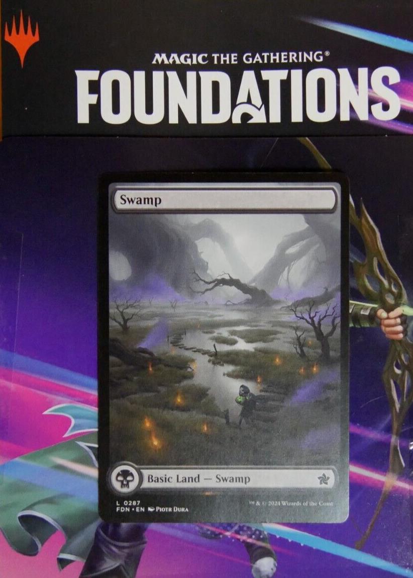 Swamp extended art Foundations MTG basic land 0287