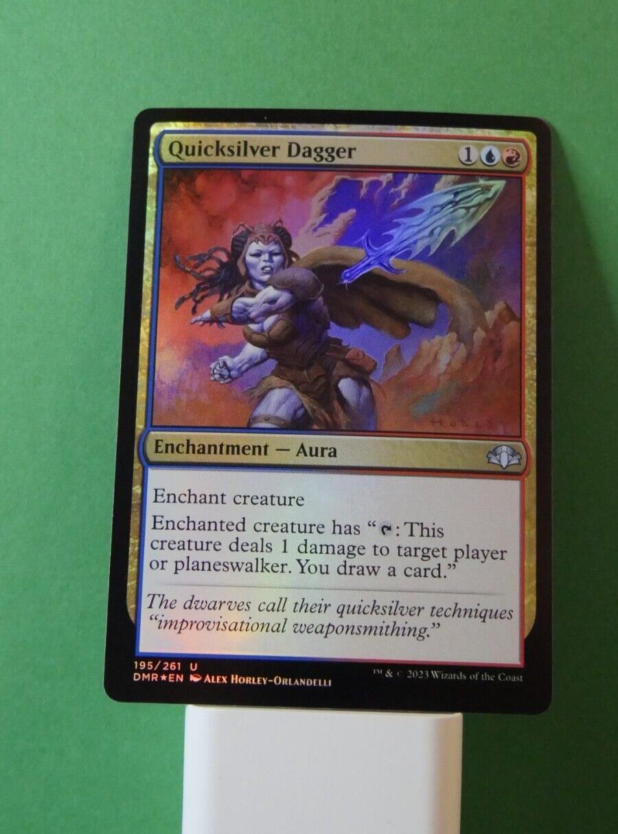 MTG DMR: Quicksilver Dagger Dominaria Remastered Foil Enchantment Aura 195