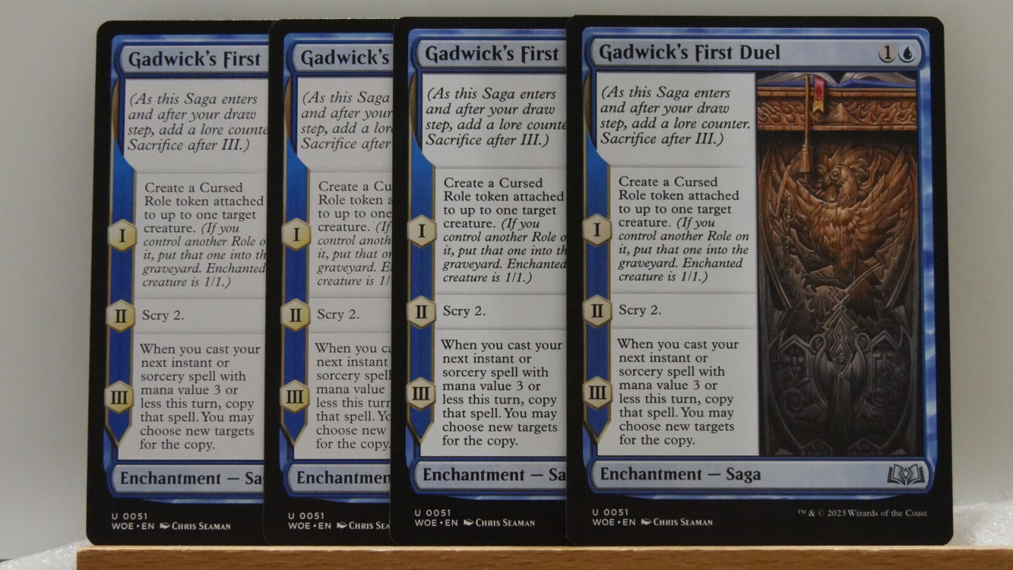 Gadwick's First Duel WOE 051 x4 regular finish MTG Saga playset