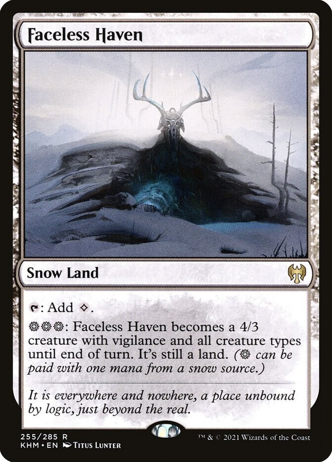 Faceless Haven KHM #255 Rare Snow Land from Kaldheim.