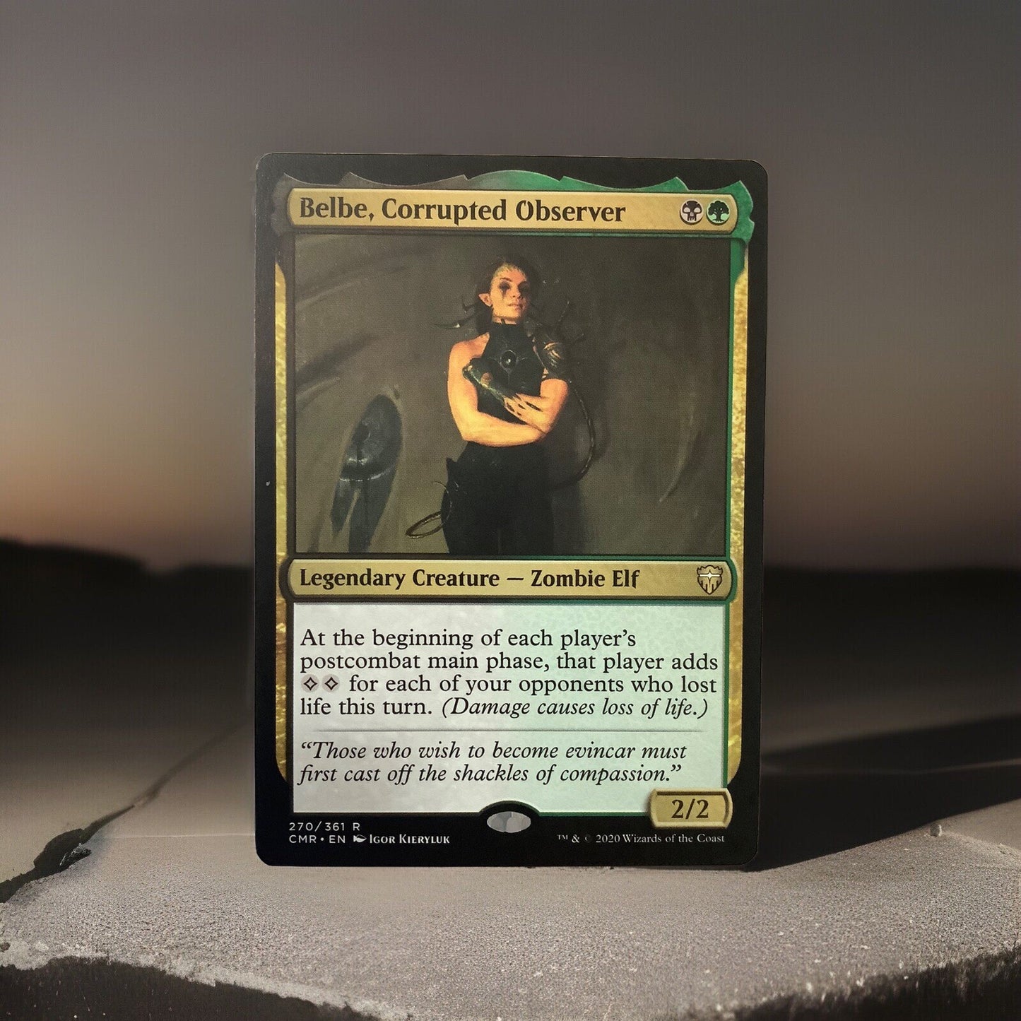 Belbe Corrupted Observer legendary MTG card from Commander Legends