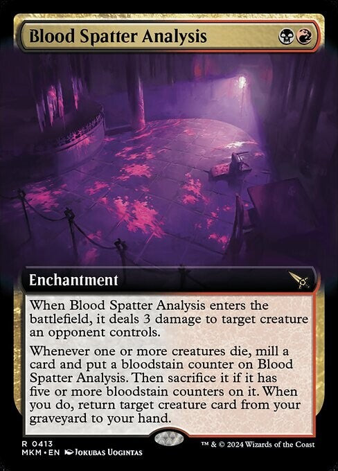 Blood Spatter Analysis extended art foil enchantment card from Murders at Karlov Manor 0413