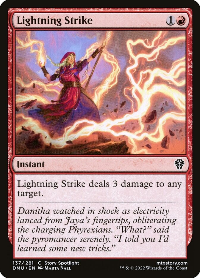 Lightning Strike DMU #137 Foil Common from Dominaria United.