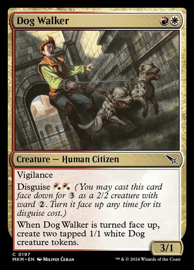 Dog Walker foil common Creature Human Citizen from Murders at Karlov Manor MTG