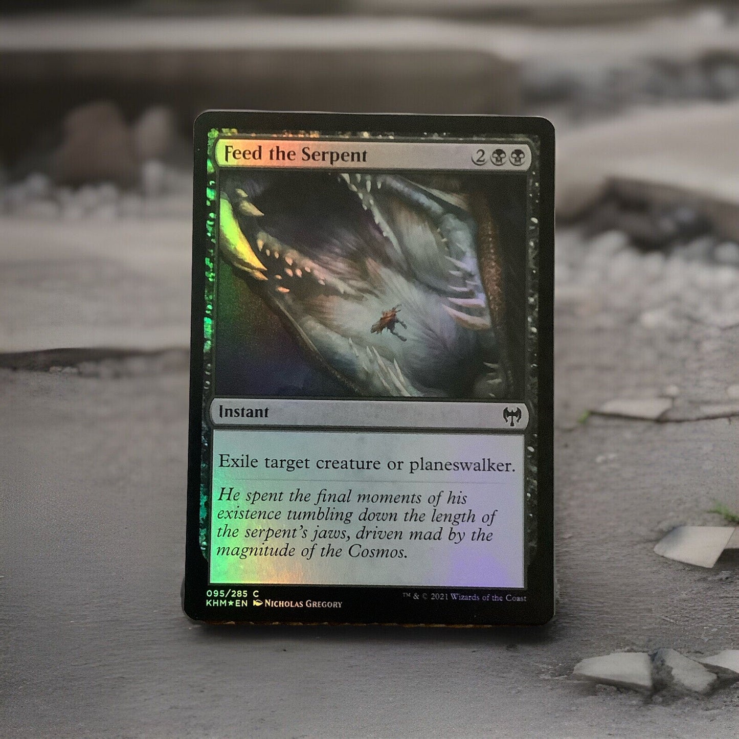 Feed the Serpent KHM #095 Foil Common from Kaldheim.