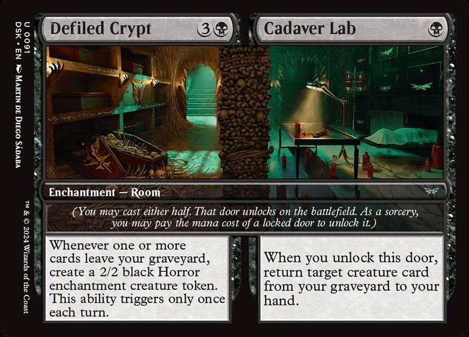 Magic the Gathering Defiled Crypt Cadaver Lab Duskmourn Enchantment Room card art
