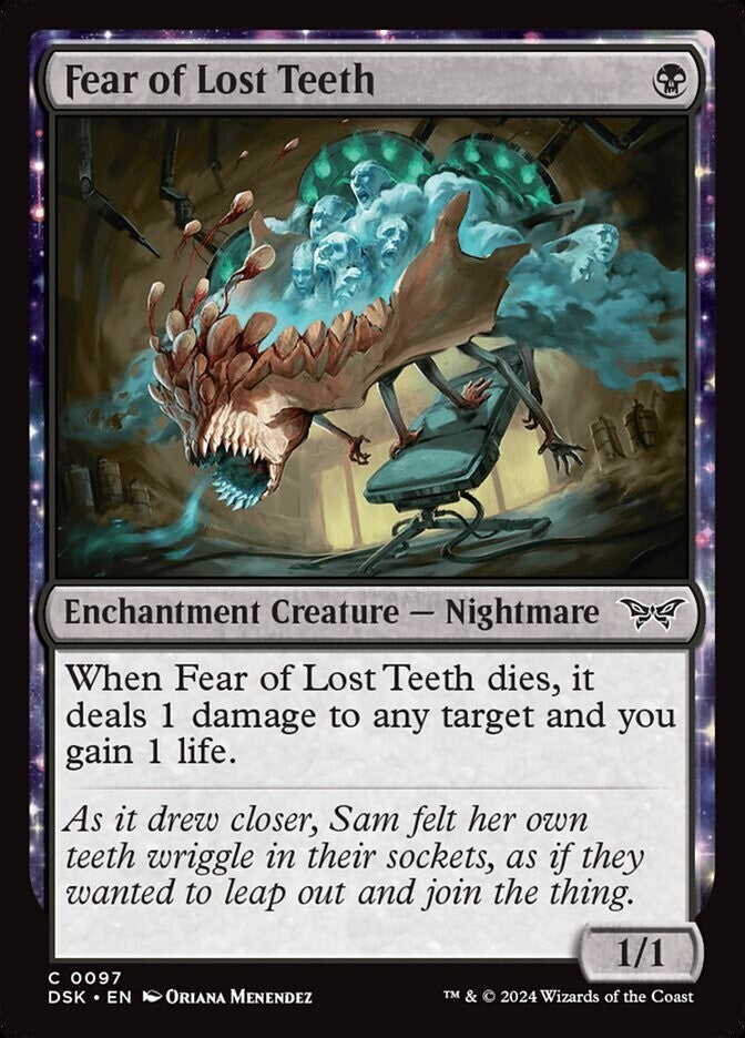 Fear of Lost Teeth Duskmourn common Magic the Gathering card
