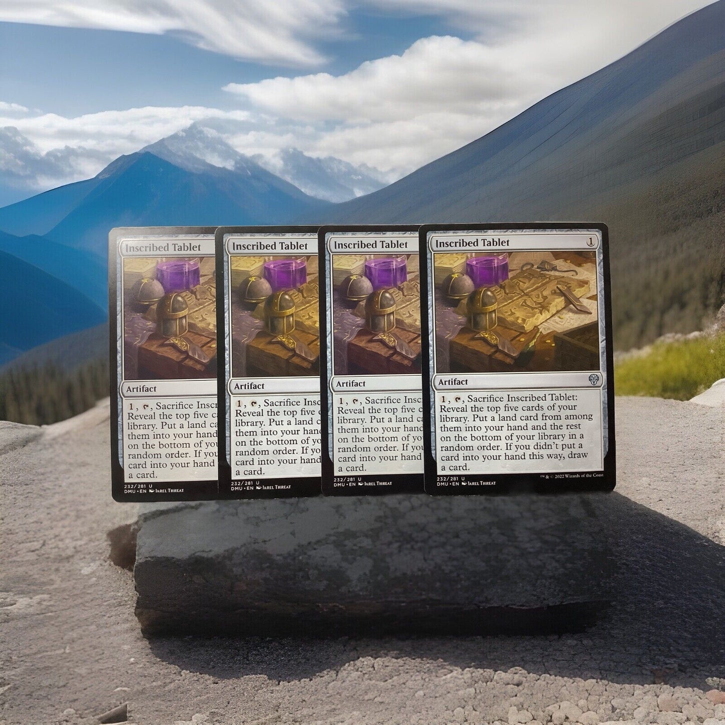 Inscribed Tablet x4 DMU #232 MTG Land Ramp Playset
