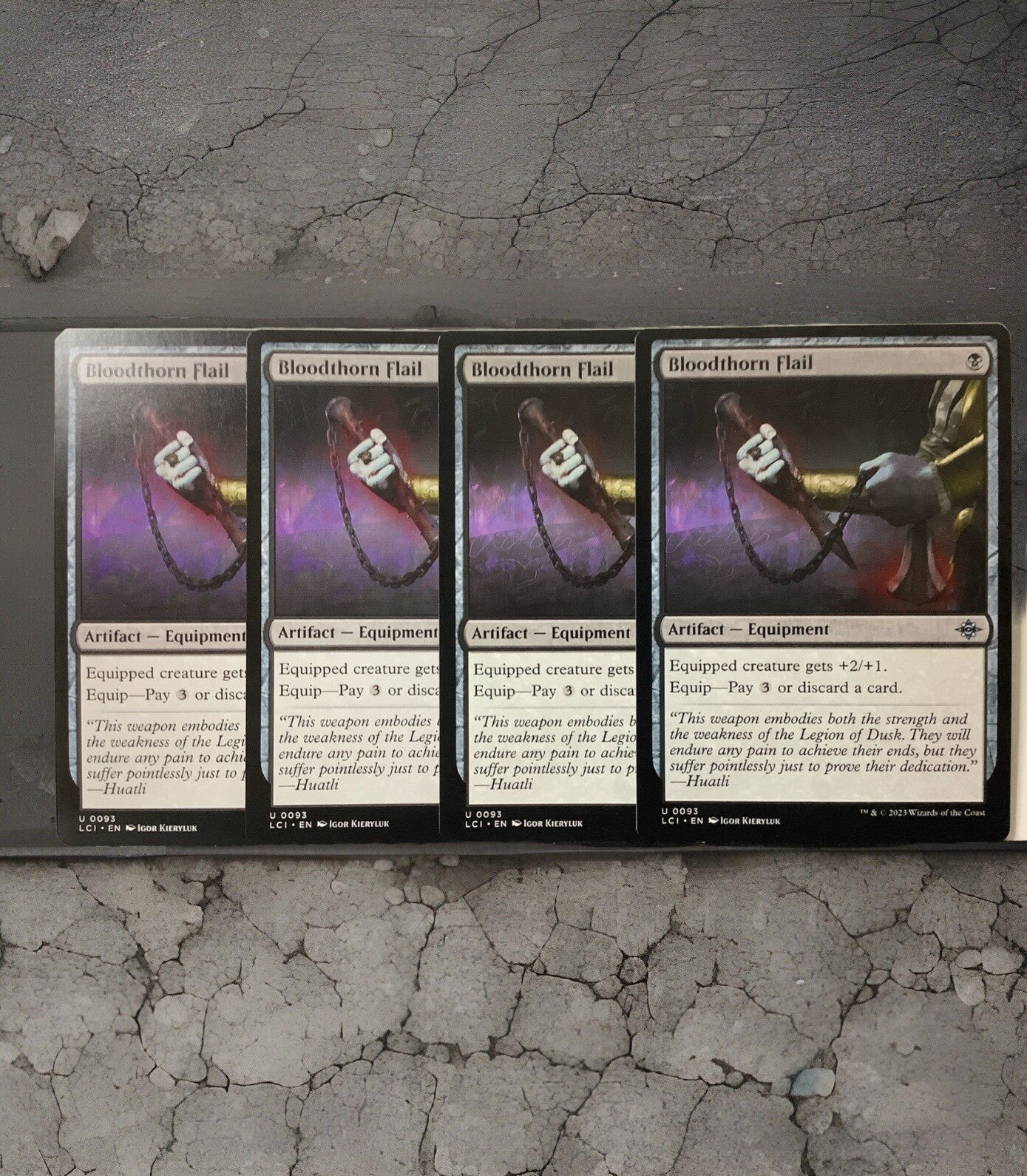 Bloodthorn Flail Magic the Gathering Lost Caverns of Ixalan artifact equipment card playset